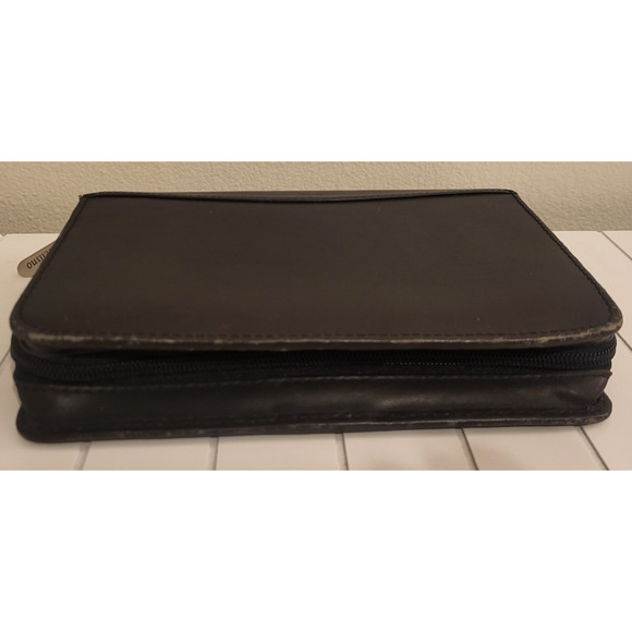 Vintage Bellino Black Leather Goods Planner BINDER Portable 6 Ring 8 x 5.5 inch - Picture 9 of 11